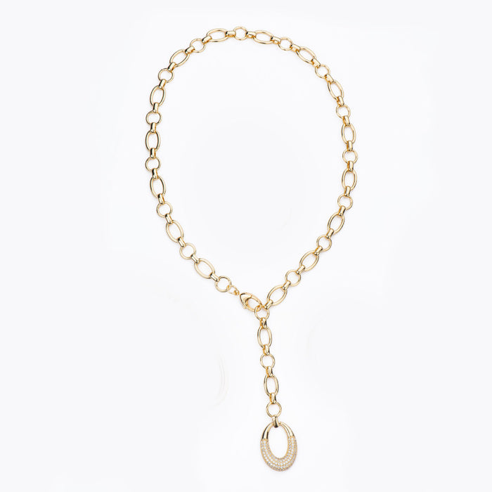Collana Oval Pavè