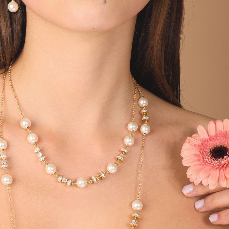 Collana Discs & Pearls Girocollo